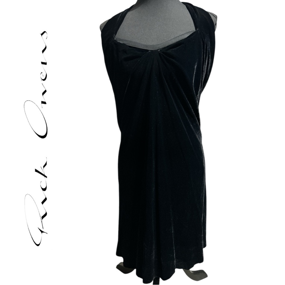 Rick Owens Women’s Olmar and Mirror Black Velvet Halter Dress - Size 14